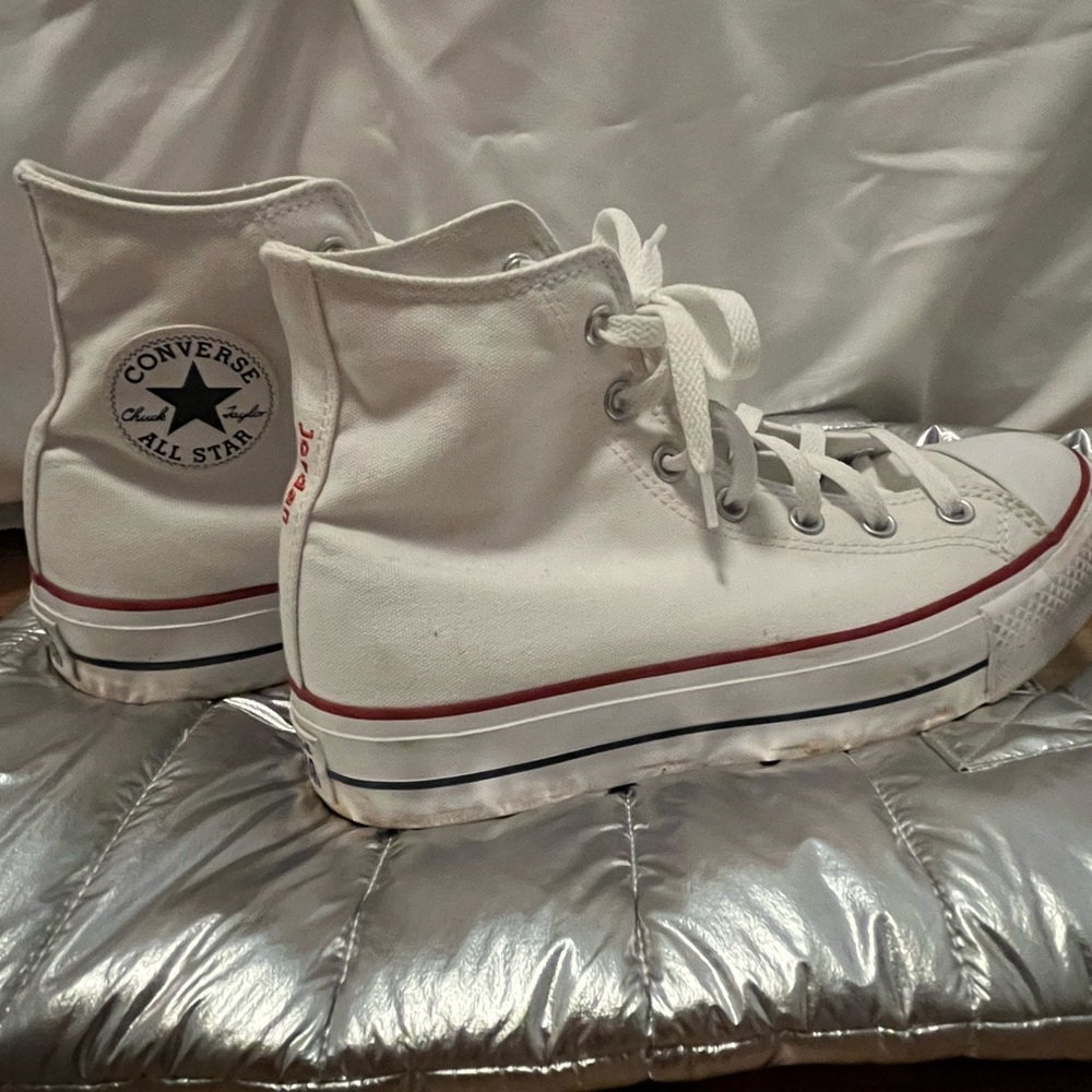 Chuck Taylor Custom Embroidered Platform Converse - Women’s Size 9, Men’s Size 7